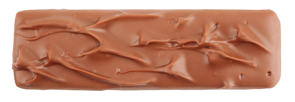 Closeup of chocolate bar isolated on transparent background