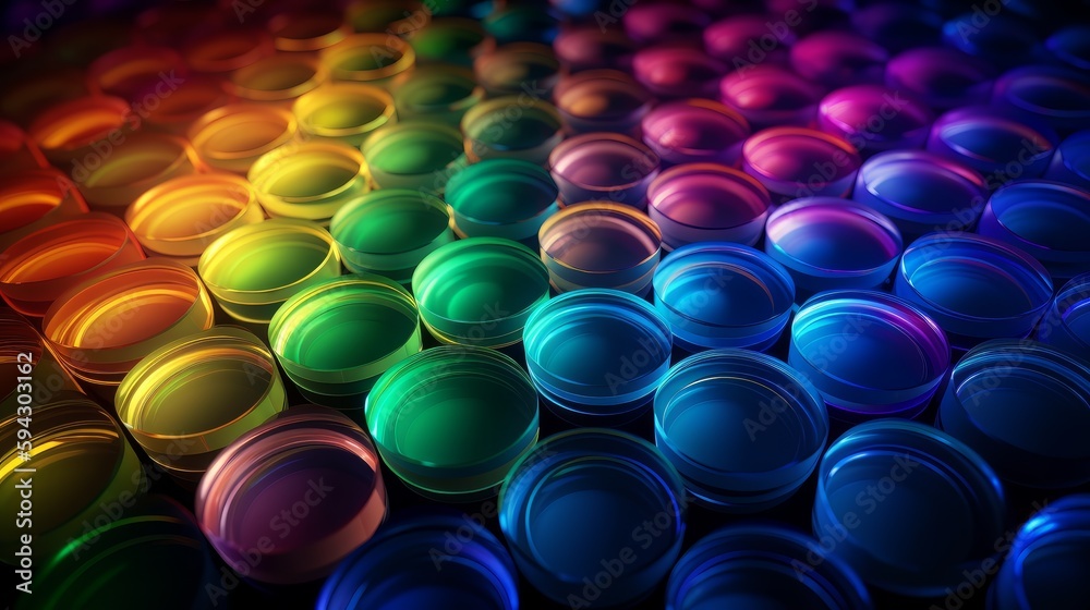 Poster abstract background with circle, high quality, colorful, light and bokeh. generative ai