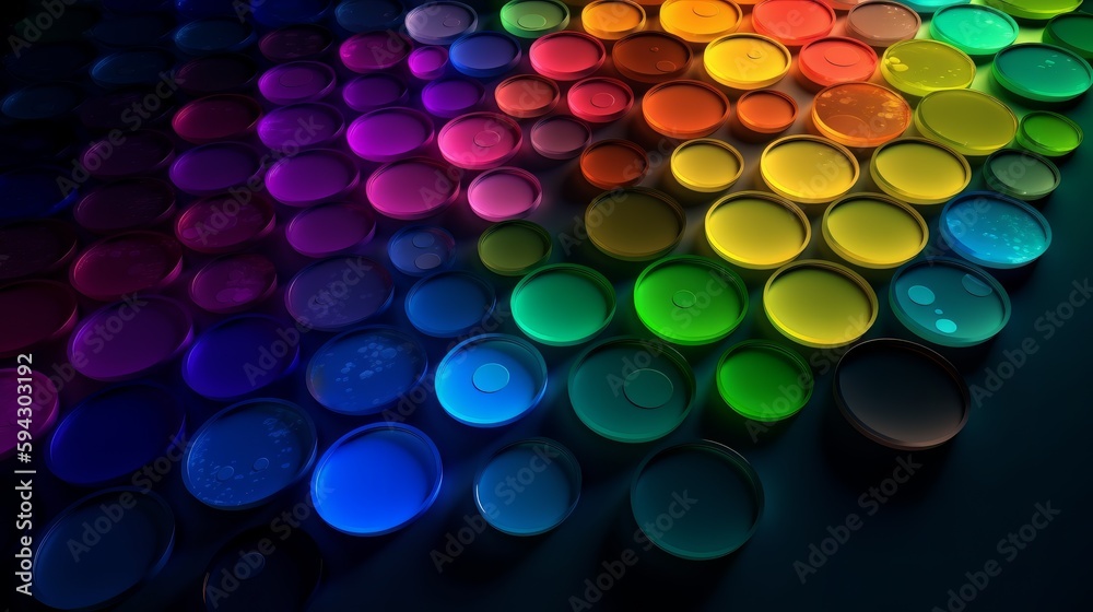 Poster abstract background with circle, high quality, colorful, light and bokeh. generative ai