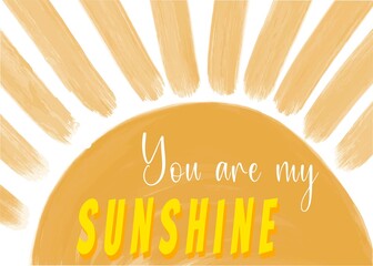 Watercolor Boho Yellow Sun you are my Sunshine