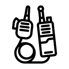 police walkie talkie crime line icon vector illustration
