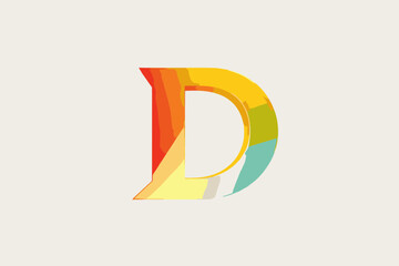 Letter D vector, letter D illustration, flat design	
 - obrazy, fototapety, plakaty