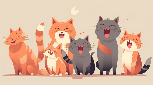 Feline Fun: Adorable Illustrations of Cats, AI Generative