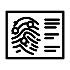 fingerprint crime line icon vector illustration
