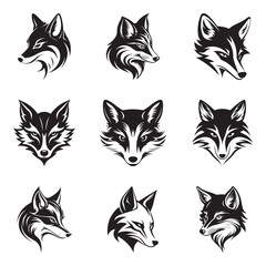 Fox logo set - Premium design collection - Vector Illustration