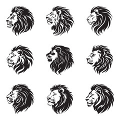 Naklejka premium Lion logo set - Premium design collection - Vector Illustration