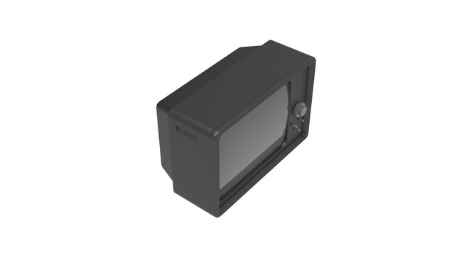old tv top view without shadow 3d render
