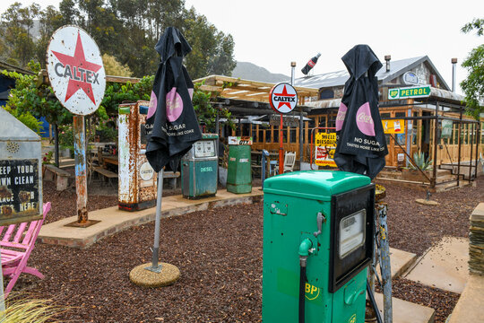 Vintage advertising signs at Barrydale on South Africa