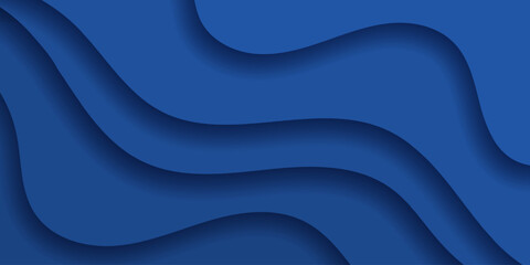 abstract dark blue paper and overlap wave curve line dimension modern website banner design vector background