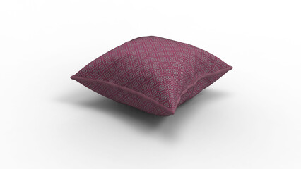 Pillow angle view with shadow 3d render