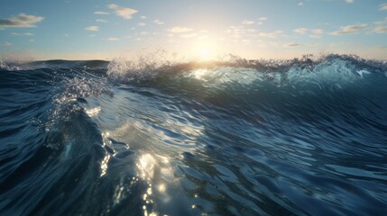 Sparkling Waves in Sunlight. Generative ai