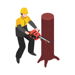 Lumberjack Isometric Icon
