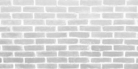 White brick wall seamless vector pattern. Background of a white brick old wall. Clear white brick wall texture.