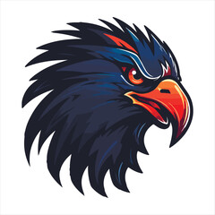 Furious eagle sport vector logo concept isolated on white background. Web infographic. Premium quality wild bird t-shirt tee print illustration.