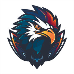 Furious eagle sport vector logo concept isolated on white background. Web infographic. Premium quality wild bird t-shirt tee print illustration.