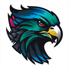 Furious eagle sport vector logo concept isolated on white background. Web infographic. Premium quality wild bird t-shirt tee print illustration.