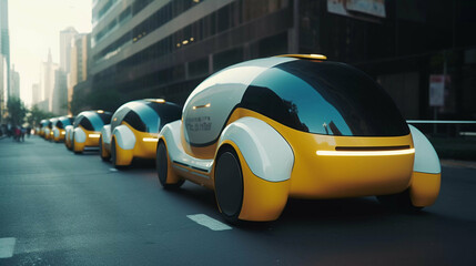 Futuristic autonomous robot taxi