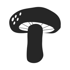 Mushroom silhouete vector cartoon icon wallpaper illustration template design EPS