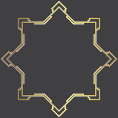 Golden Islamic Shooting Star Luxury Modern Frame, Ramadan Arabic Style Concept Essential Ornament
