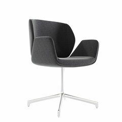 3D rendering of a black lounge chair on white background