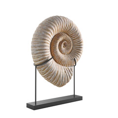 3D rendering of a spiral-shaped shell statue isolated on a white background