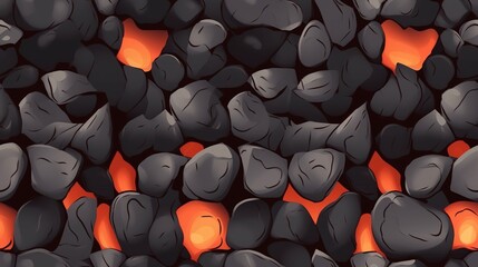 Obraz premium Seamless Burning Coals Texture Pattern
