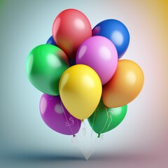 a bunch of colorful balloons for a joyful party vibe generative ai