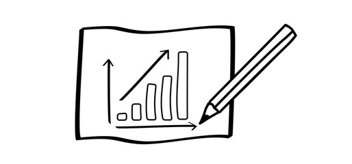 Business graph or candle stick. Cartoon growth progress. Financial chart with uptrend line chart and numbers in stock market. Graph chart of stock market investment trading, Growing growth concept.