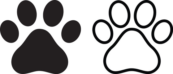 pet paw icon set vector . paw print icon . dog or cat paw . dog foot . animal print - obrazy, fototapety, plakaty
