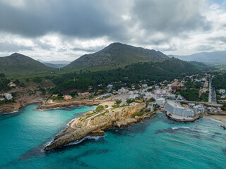 Aerial views, Spain Mallorca, Tramuntana, Region of Pollenca, Cala Molins, Cala Sant Vicenç