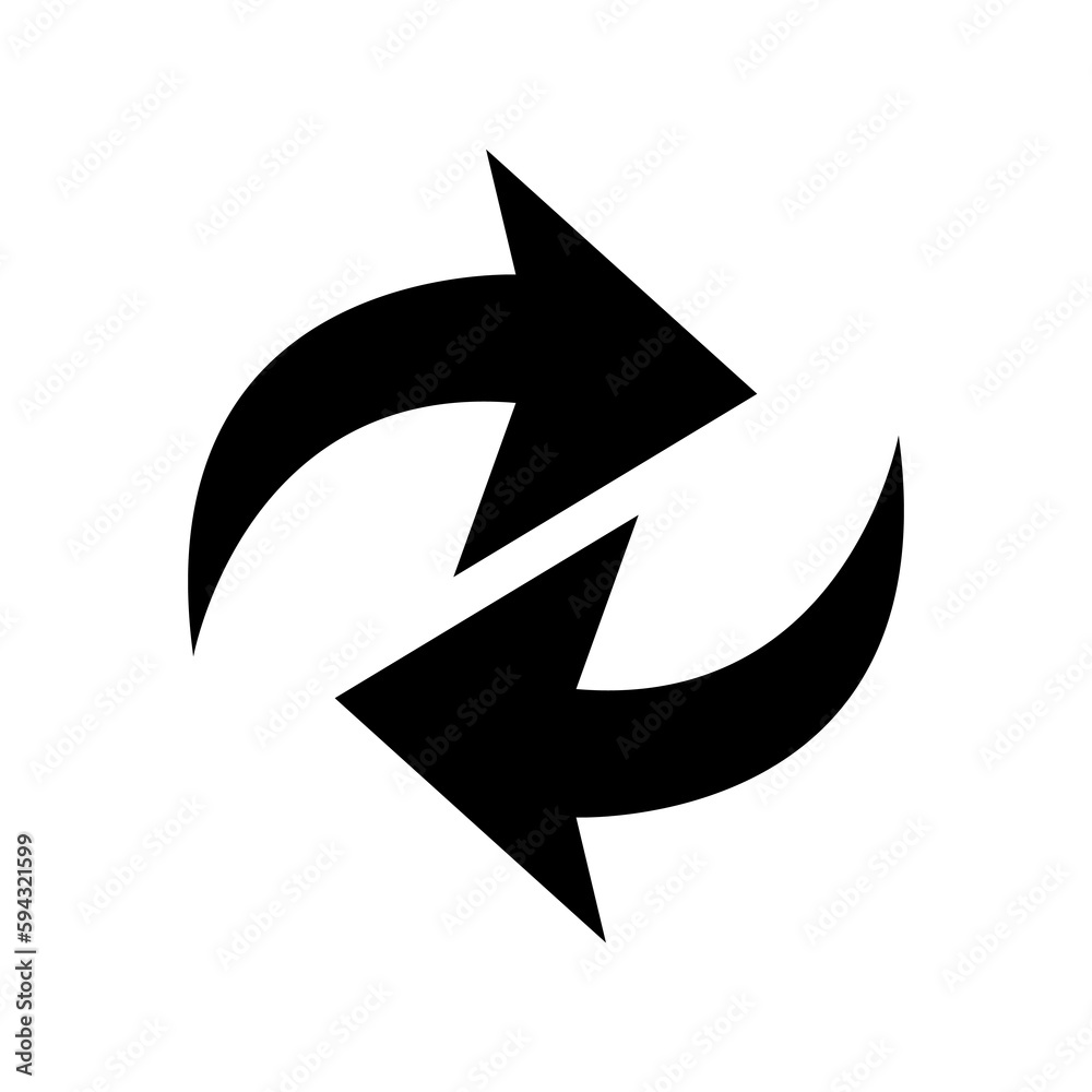 Poster replace icon vector double reverse arrow exchange sign on white background..eps