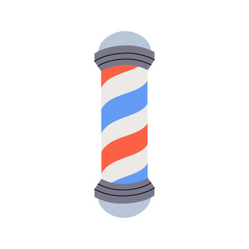 Barber shop pole icon. Barber shop and hairdresser tools silhouette. Vector illustration.