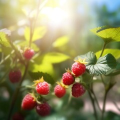 wild strawberry on a bush