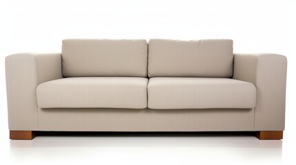 Couch Frontal View Isolated on White Background