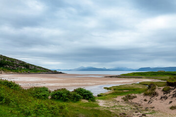 Fototapeta premium View of Applecross Sands in North West Highlands, Scotland, UK