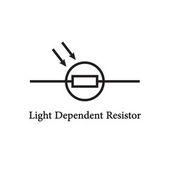 Light Dependent Resistor Symbol Vector Image Illustration Isolated on White Background