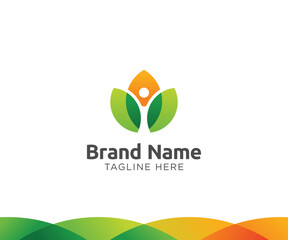 Health People Logo design, nature, health care, wellness logo