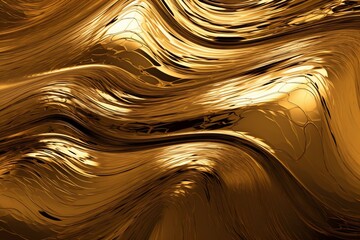Epic Cinematic Gold abstract art on a gold wall, gold modern design and gold abstract art, exclusive, mysterious and expensive gold AI, AI Générative, Générative. Generative AI