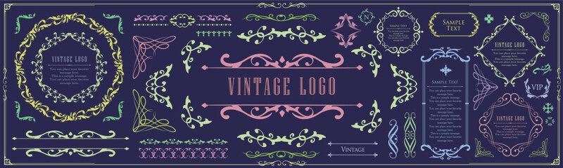 高級感のあるフレームデザインセット	