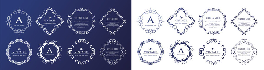 高級感のあるフレームデザインセット	