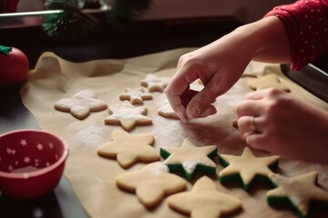 Baking Christmas cookies for Christmas season. Generative AI