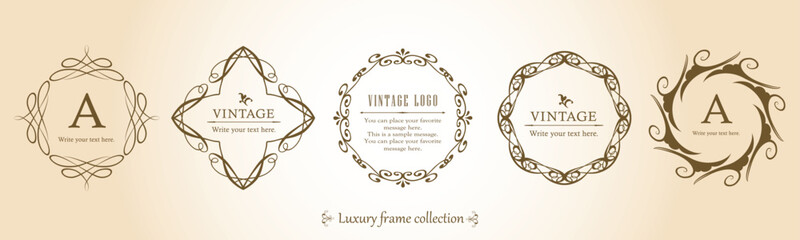 高級感のあるフレームデザインセット	