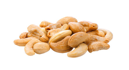 Roasted cashews isolated on transparent png