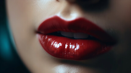 close up of a red lips