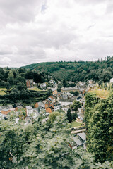 Fototapeta na wymiar view of a village nestled in the hills belgium 