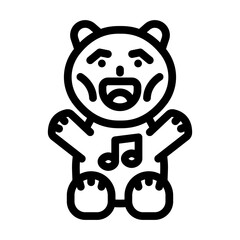musical stuffed animal toy baby line icon vector illustration