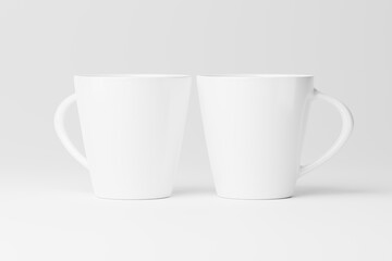 Obraz premium Ceramic Mug Cup For Coffee Tea White Blank 3D Rendering Mockup