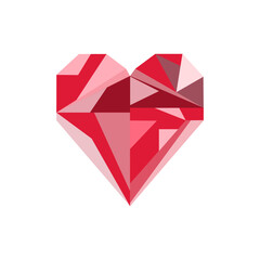 heart shaped diamond icon illustration
