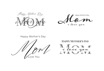 Mothers day vector greeting card calligraphy lettering template