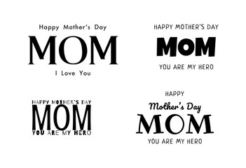 Mothers day vector greeting card calligraphy lettering template